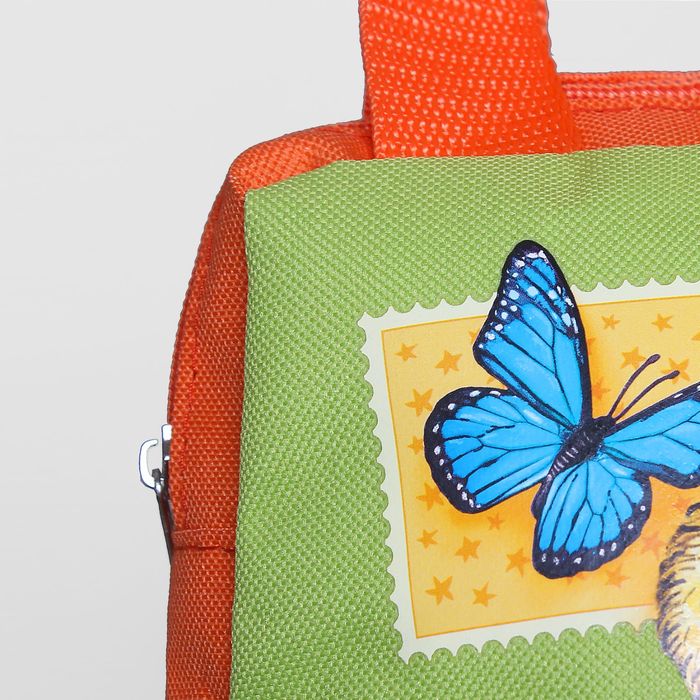 Сумка детская на молнии, 1 отдел, наружный карман, цвет салатовый/оранжевый