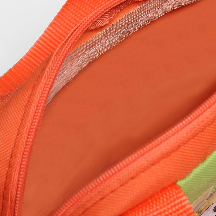 Сумка детская на молнии, 1 отдел, наружный карман, цвет салатовый/оранжевый