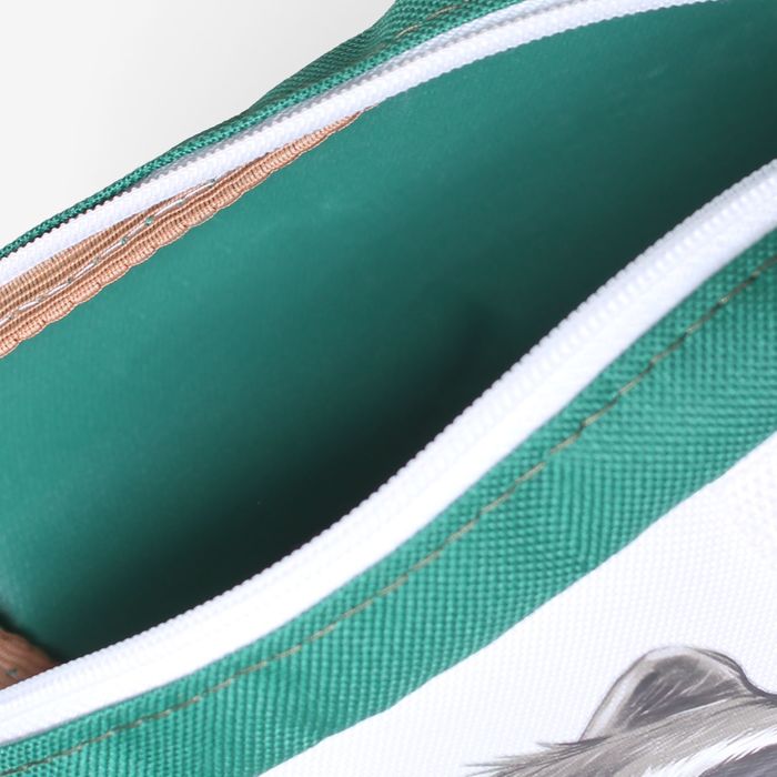 Сумка детская на молнии, 1 отдел, наружный карман, цвет зелёный/белый