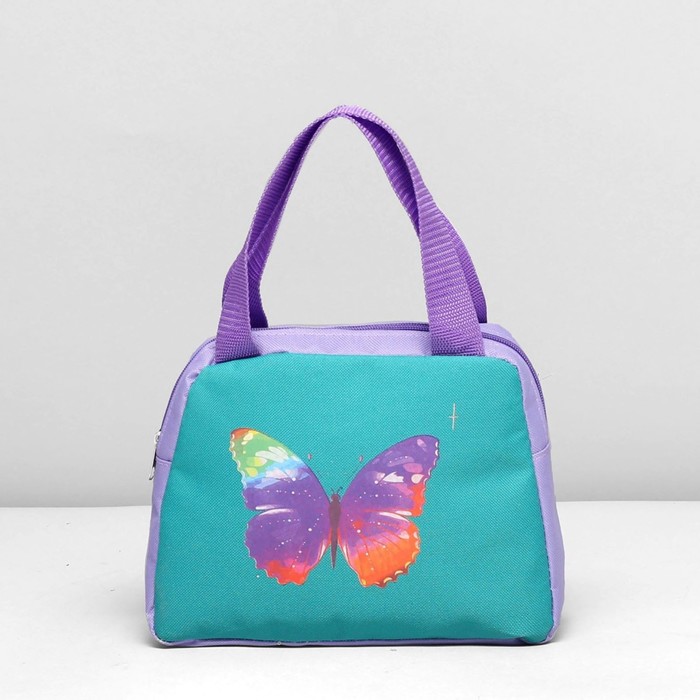 Сумка детская на молнии, 1 отдел, наружный карман, цвет сиреневый/бирюзовый