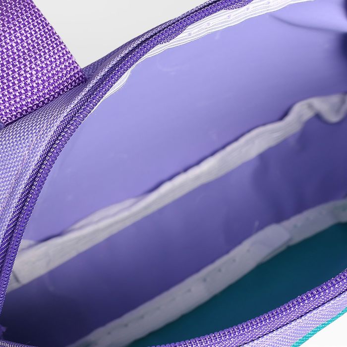 Сумка детская на молнии, 1 отдел, наружный карман, цвет сиреневый/бирюзовый