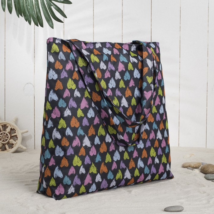 Сумка пляжная на молнии, 1 отдел, цвет чёрный