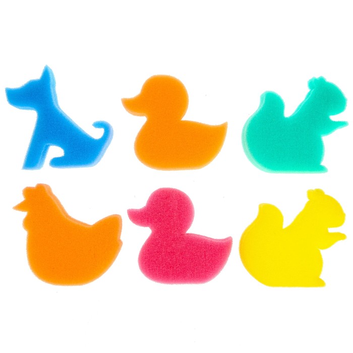 Купалки-мочалки «Фигурки», набор 6 шт., МИКС