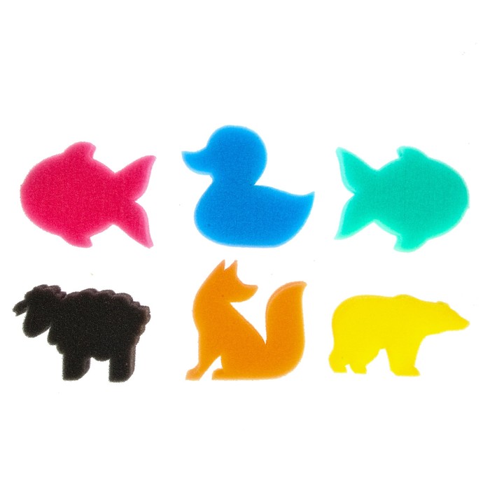 Купалки-мочалки «Фигурки», набор 6 шт., МИКС