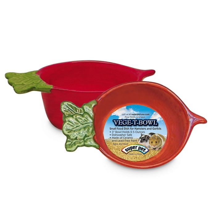 Миска Super Pet "Редиска" для грызунов, керамическая, д. 7.5 см, 65 мл