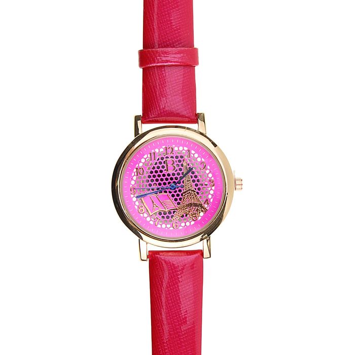 Часы наручные женские, "Книга", ремешок темно-розовый