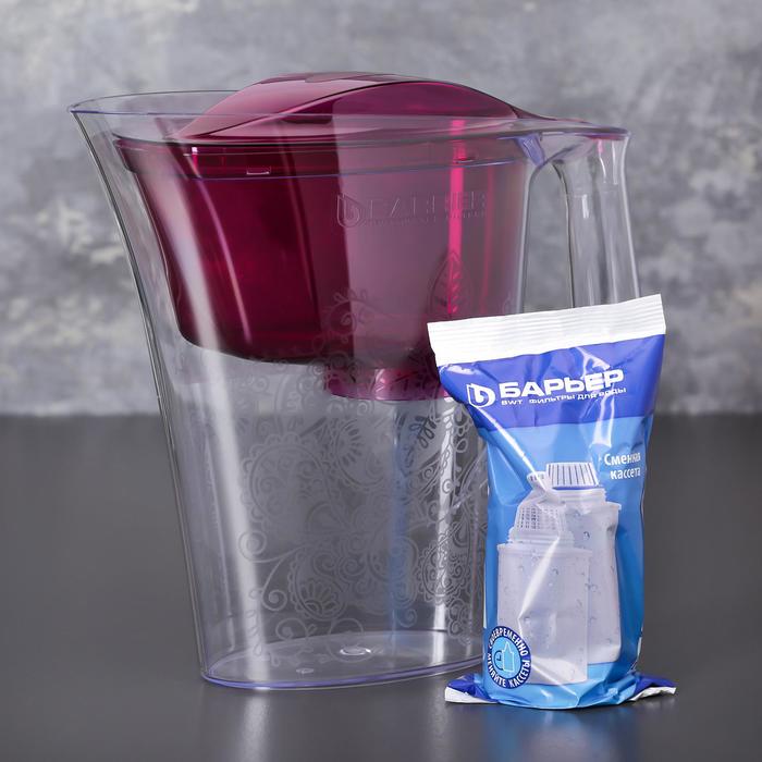 Фильтр-кувшин 2,5 л "Барьер. Танго", с узором, цвет пурпурный