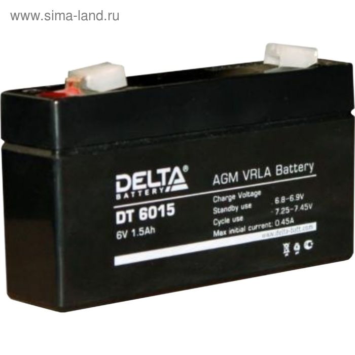 

Аккумуляторная батарея Delta DT6015, 6 В, 1.5 А/ч