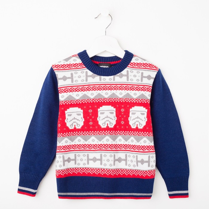 Джемпер для мальчика "Звёздные войны", рост 116 см (64), цвет синий/белый/красный