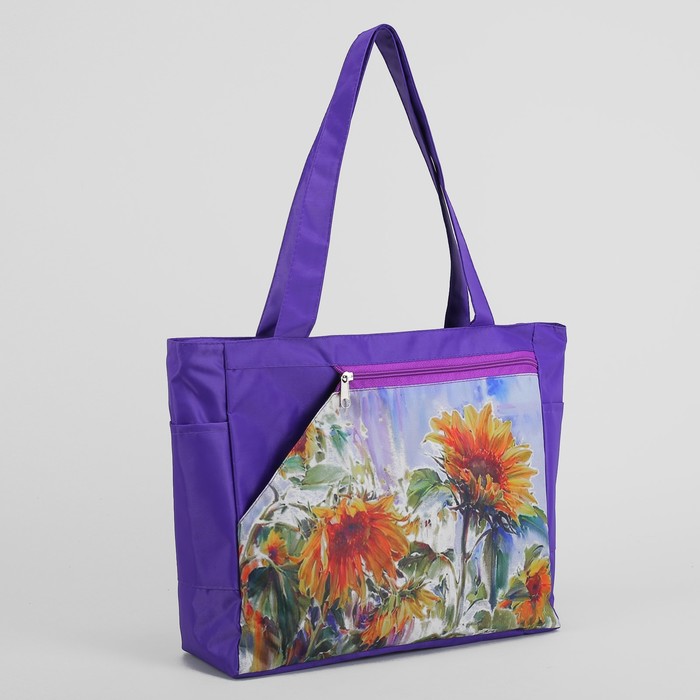 Сумка пляжная "Аврора", 1 отдел, цвет сиреневый