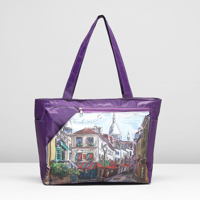 Сумка пляжная "Аврора", 1 отдел, цвет баклажановый