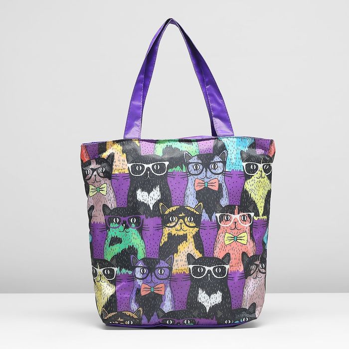 Сумка пляжная "Вероника", отдел на молнии, цвет сиреневый