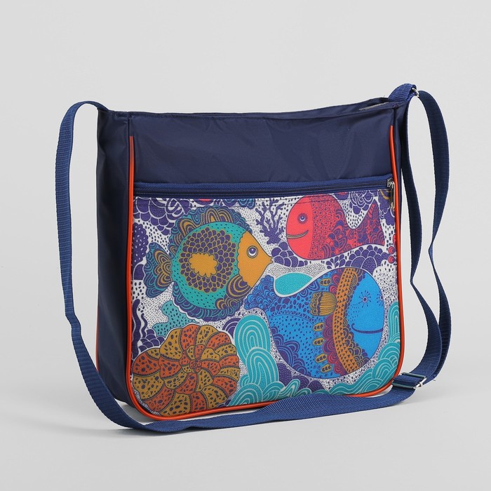 Сумка на молнии "Верония", 1 отдел, цвет голубой