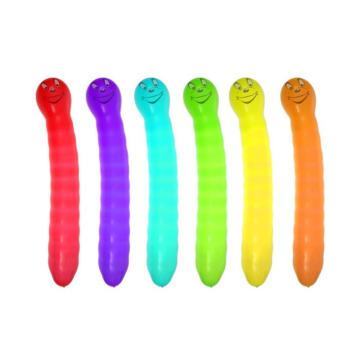 Шар латексный "Червячок", набор 25 шт., цвета МИКС