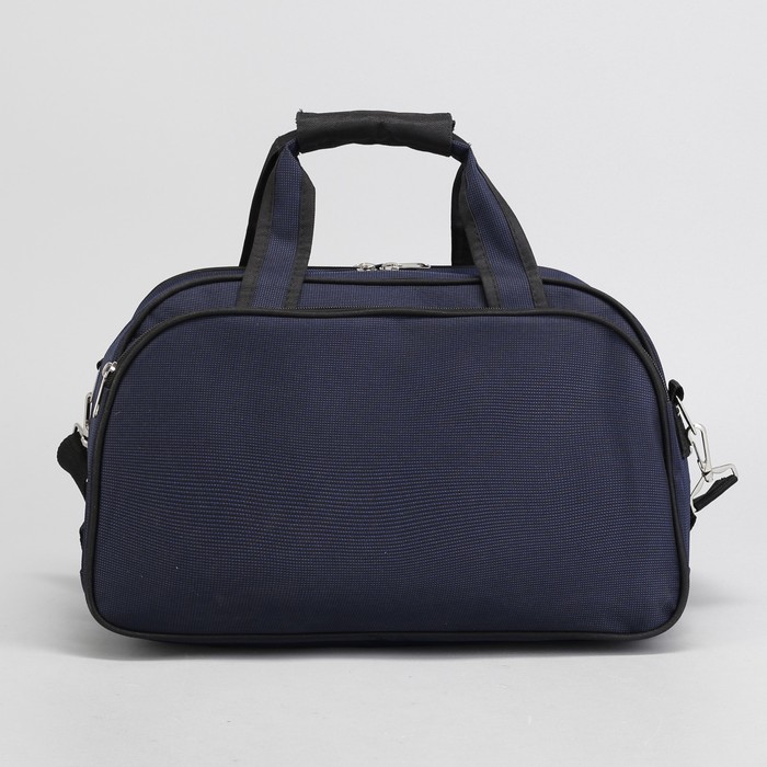 Сумка дорожная на молнии "Саквояж 4", 1 отдел, наружный карман, цвет синий