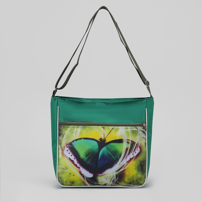 Сумка на молнии "Верония", 1 отдел, цвет зелёный