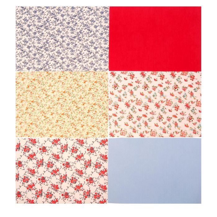 Набор самоклеящихся тканей «Праздник цветов», 21 х 29,5 см