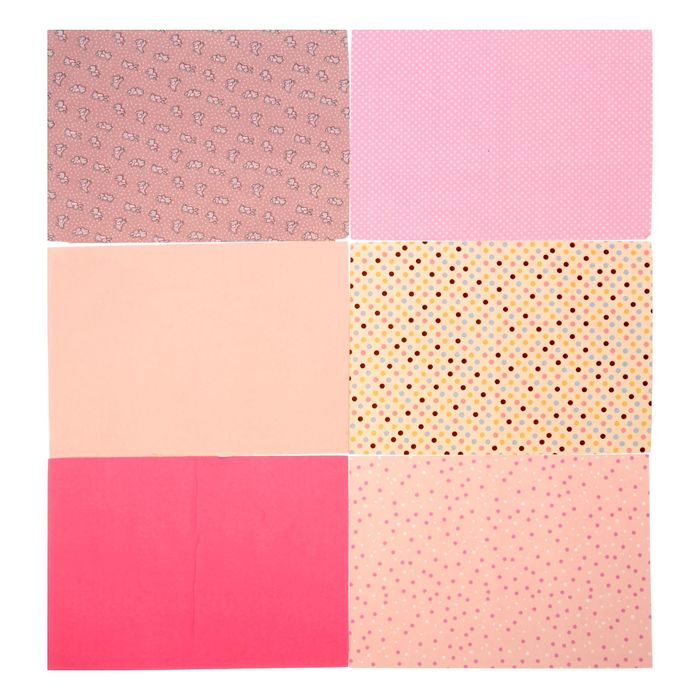 Набор самоклеящихся тканей "Нежность розового", 21 х 29,5 см