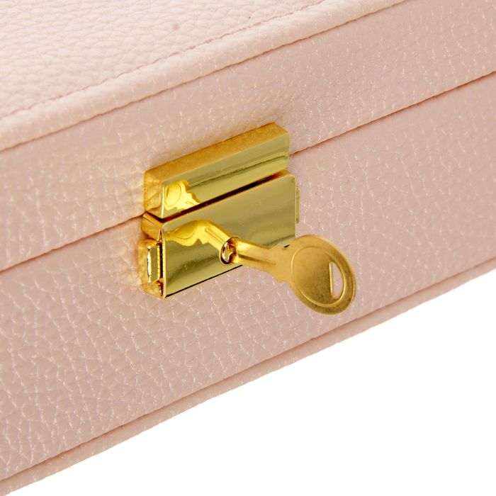 Шкатулка кожзам для украшений "Нежно-розовая пастила" 7,5х28х19 см