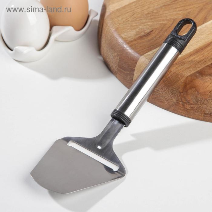 Нож-лопатка для сыра Доляна «Помощник», 22 см, с металлической ручкой, цвет чёрный
