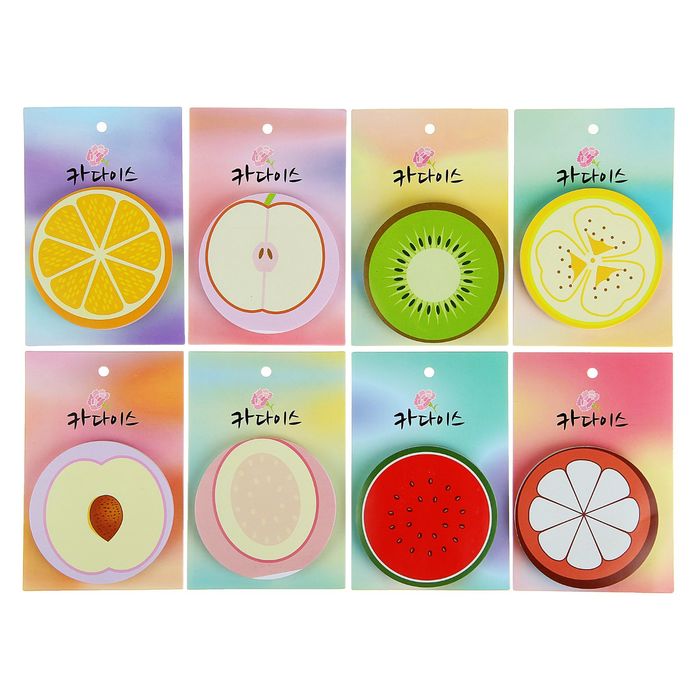 Блок с липким краем "Фрукты" в блистере, 100 листов, МИКС