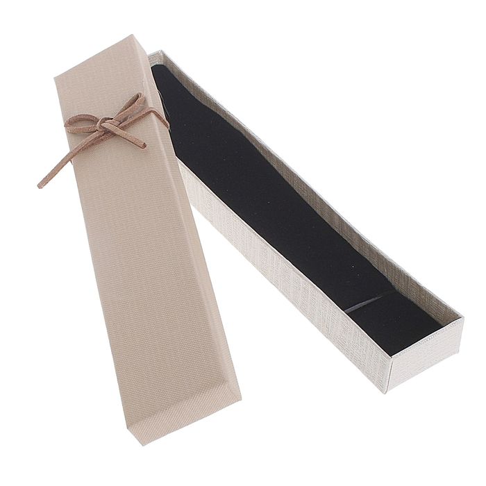 Коробочка подарочная под браслет/цепочку/часы "Замшевый бантик" 21x4x2,5, цвет МИКС