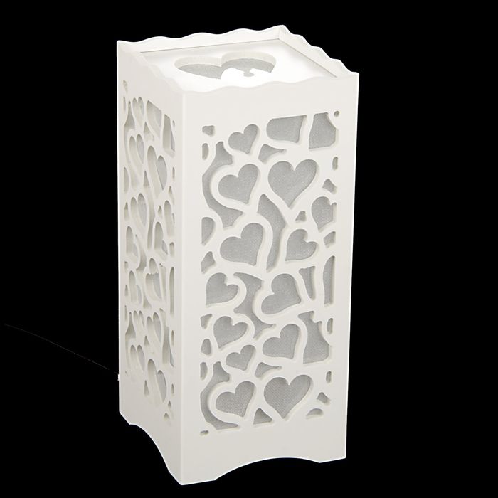 Светильник настольный белый резной 6LED "Сердца" МИКС 17х15х15 см