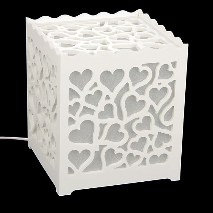 Светильник настольный белый резной 6LED "Сердечность" МИКС 17х15х15 см
