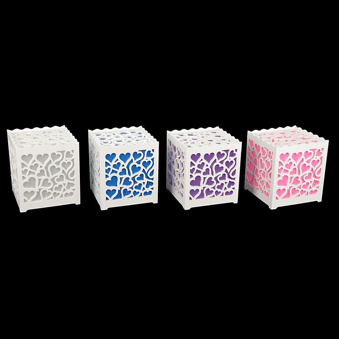 Светильник настольный белый резной 6LED "Сердечность" МИКС 17х15х15 см