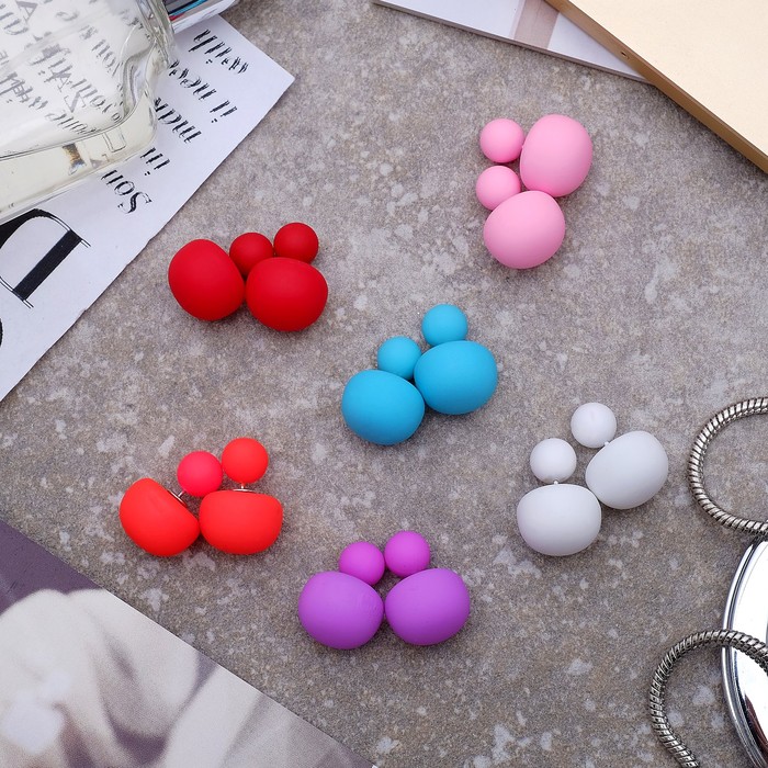 Серьги "Диорис" круг матовый, цвет МИКС