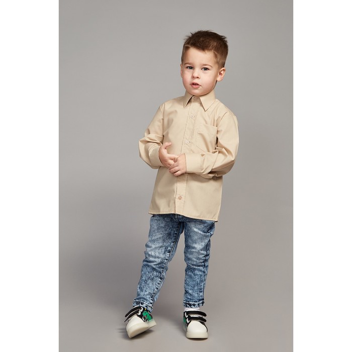 Сорочка для мальчика, рост 158-164 см (36), цвет бежевый 181Б-1