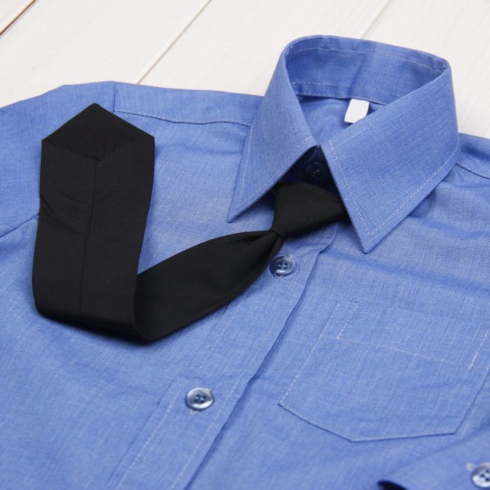 Сорочка для мальчика, нарядная с галстуком, рост 86 см (25), цвет океан 1181_М