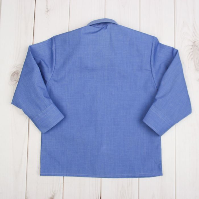 Сорочка для мальчика, нарядная с галстуком, рост 86 см (25), цвет океан 1181_М