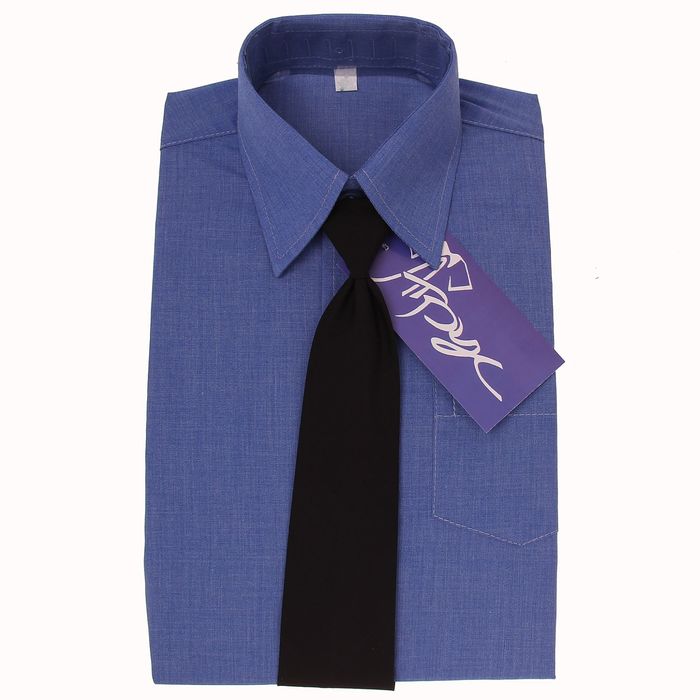 Сорочка для мальчика, нарядная с галстуком, рост 98-104 см (26), цвет океан 1181