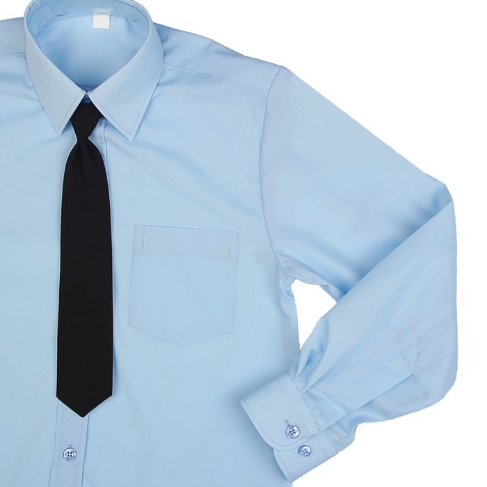 Сорочка для мальчика, нарядная с галстуком, рост 86 см (25), цвет светло-голубой 1181