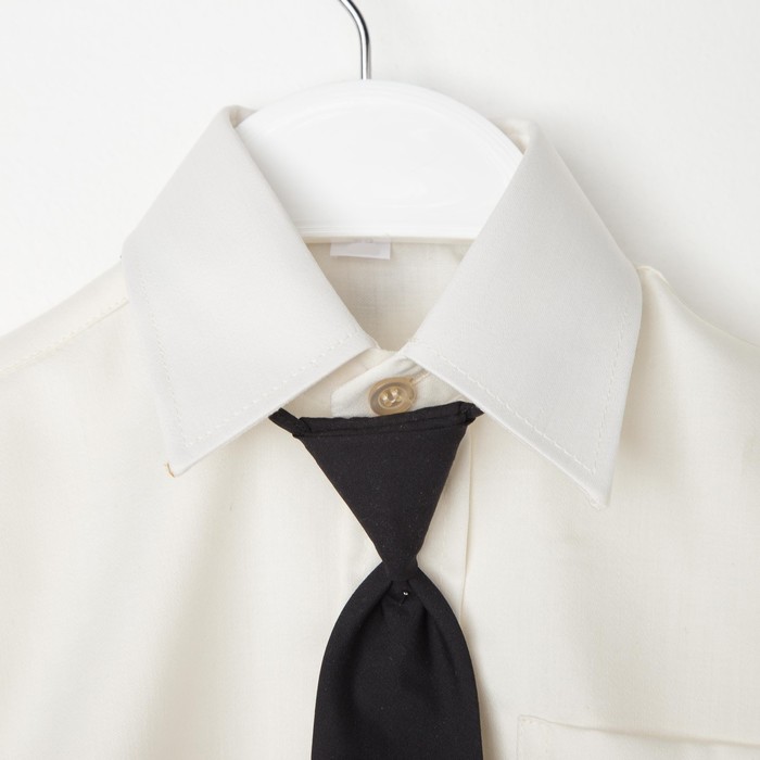 Сорочка для мальчика, нарядная с галстуком, рост 86 см (25), цвет ваниль 1181_М