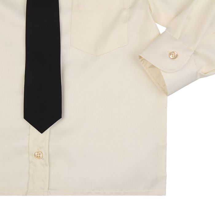 Сорочка для мальчика, нарядная с галстуком, рост 86 см (25), цвет ваниль 1181_М