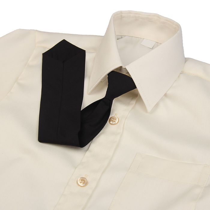 Сорочка для мальчика, нарядная с галстуком, рост 122-128 см (30), цвет ваниль 1181А