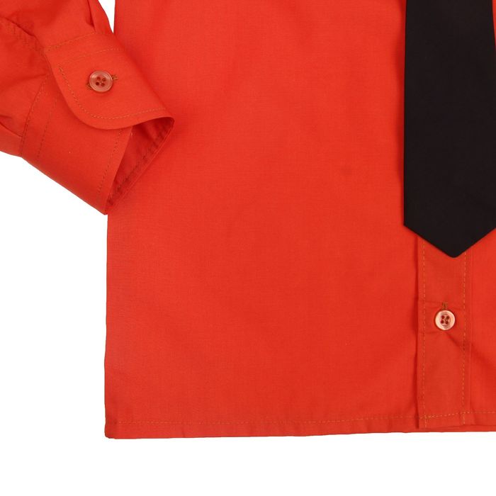 Сорочка для мальчика, нарядная с галстуком, рост 110-116 см (28), цвет кирпич 1181