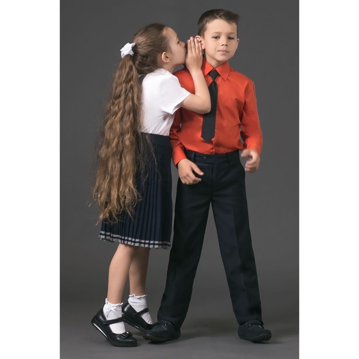 Сорочка для мальчика, нарядная с галстуком, рост 110-116 см (28), цвет кирпич 1181