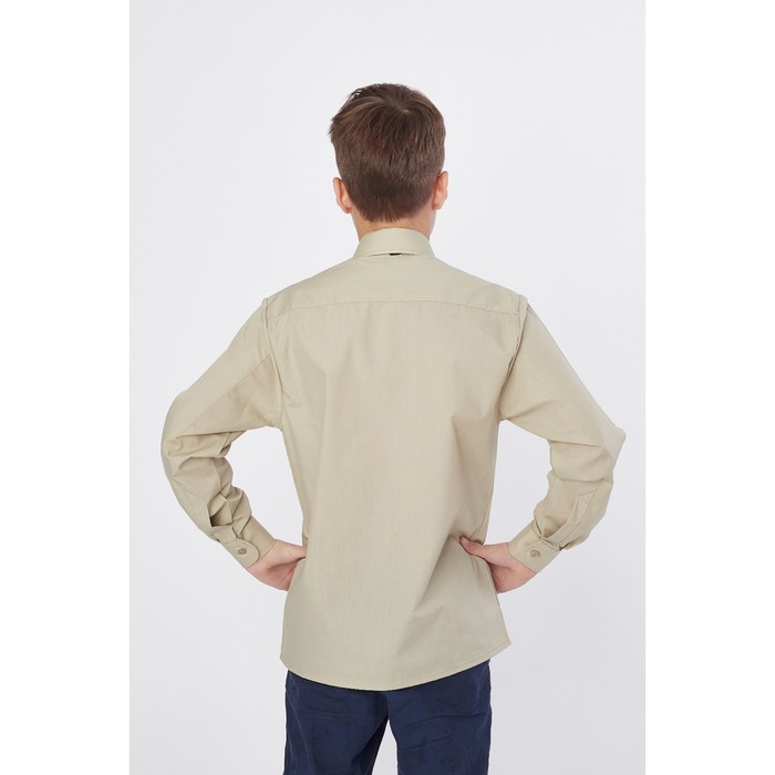Сорочка для мальчика, нарядная с галстуком, рост 98-104 см (26), цвет оливковый 1181