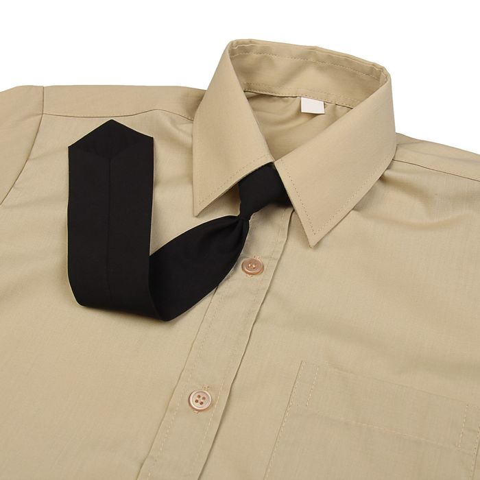 Сорочка для мальчика, нарядная с галстуком, рост 134-140 см (32), цвет бежевый 1181А