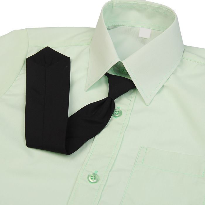 Сорочка для мальчика, нарядная с галстуком, рост 122-128 см (30), цвет салатовый 1181А