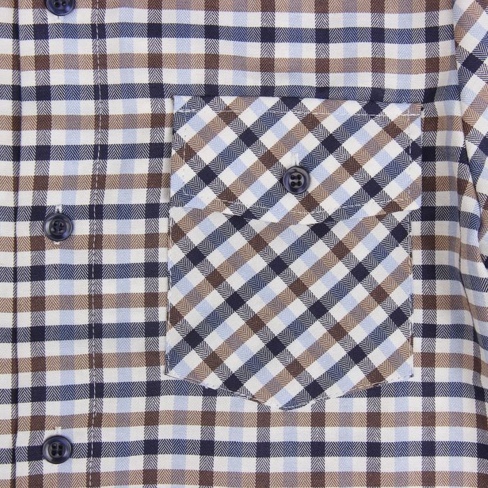 Сорочка для мальчика, рост 80 см (25), цвет синий, принт клетка 1141Ш_М