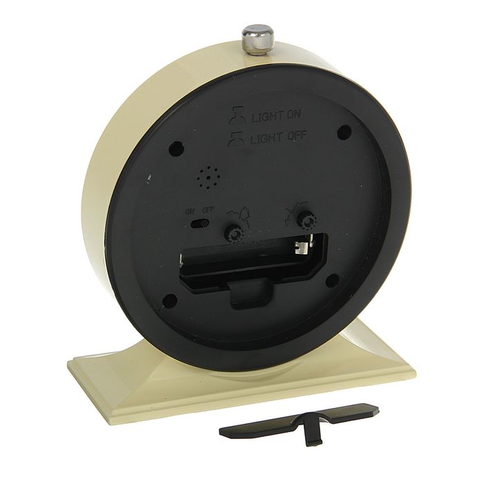 Будильник на подставке d=11,5см, крем, Тауэрская башня и пионы на циферблате