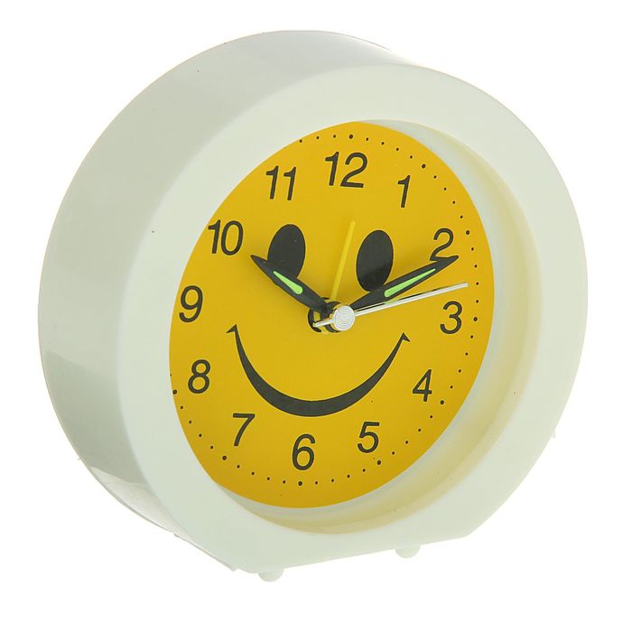 Будильник круг обрез, Смайл d=11см