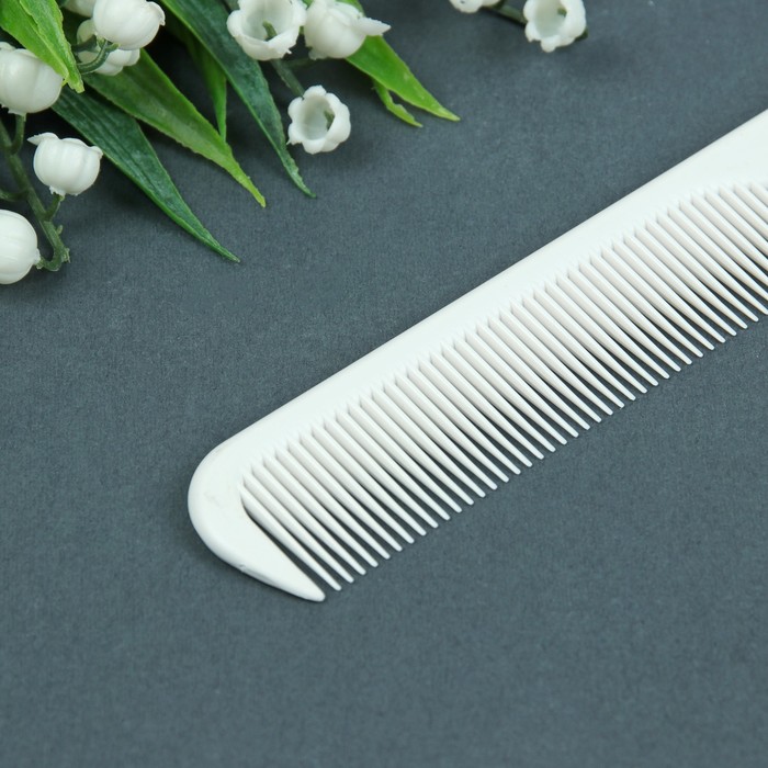 Расчёска антистатическая с хвостиком, цвет белый