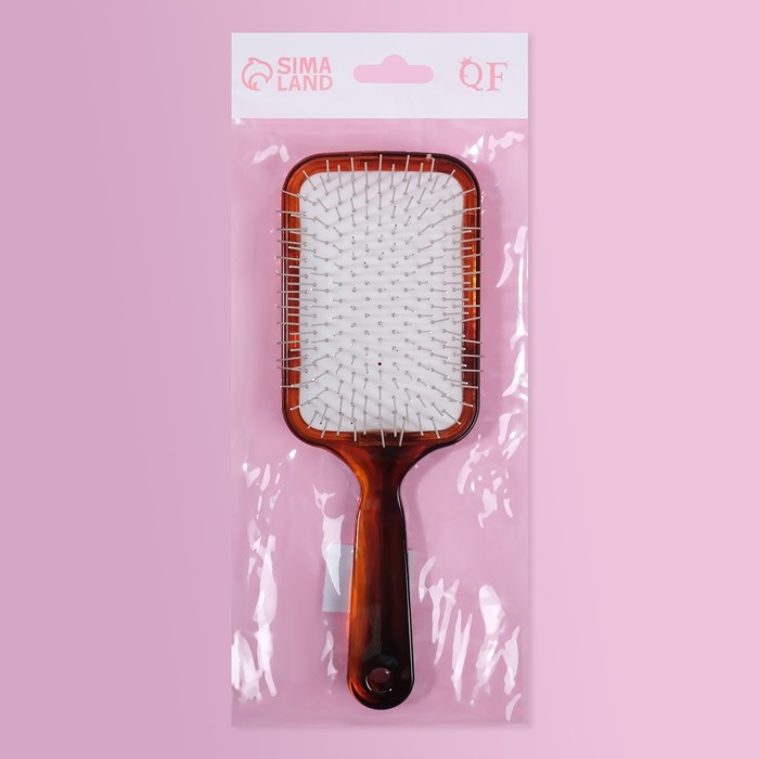 Расчёска массажная, широкая, цвет янтарный