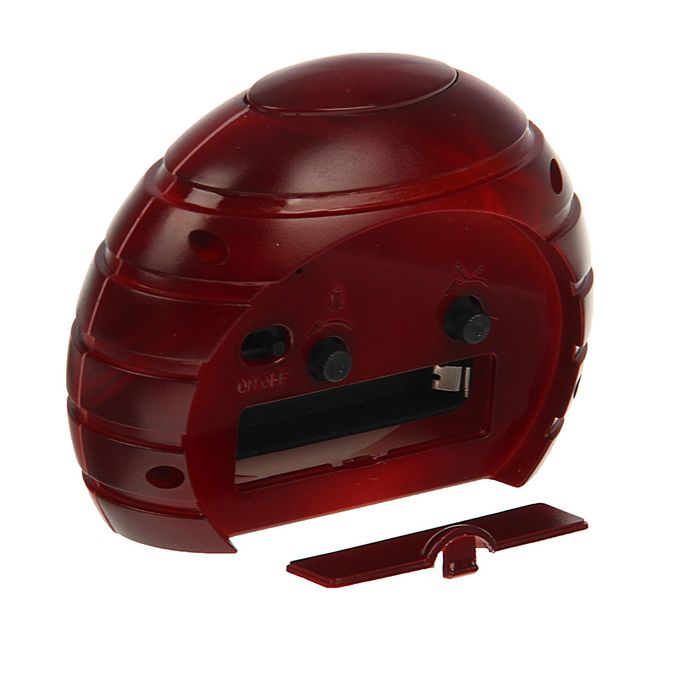 Будильник овал обрез, Полосы горизонтали, бел циферблат 8*9см микс