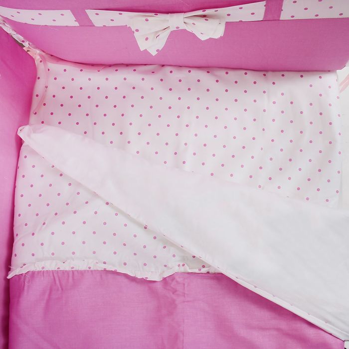 Комплект в кроватку "Бантик" (6 предметов), цвет розовый 10621